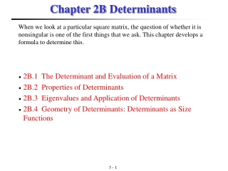 Chapter 2B Determinants
