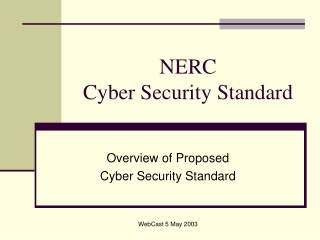 NERC  Cyber Security Standard