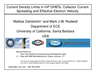 Current Density Limits in InP DHBTs: Collector Current Spreading and Effective Electron Velocity