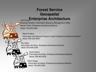 Forest Service Geospatial Enterprise Architecture