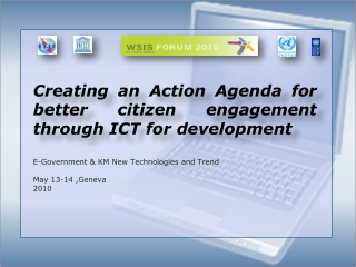 Creating an Action Agenda for better citizen engagement through ICT for development