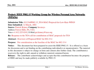 Project: IEEE P802.15 Working Group for Wireless Personal Area Networks (WPANs)