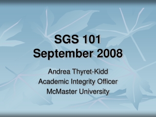 SGS 101   September 2008