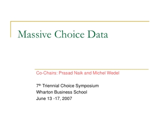 Massive Choice Data