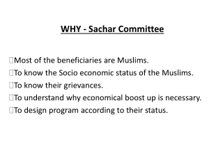 WHY - Sachar Committee