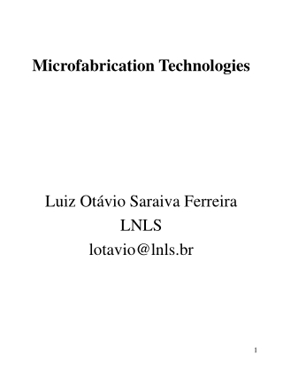Microfabrication Technologies