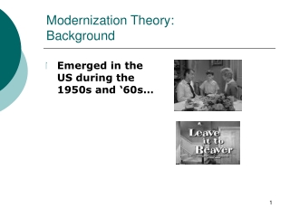 Modernization Theory: Background