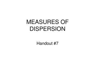 MEASURES OF DISPERSION