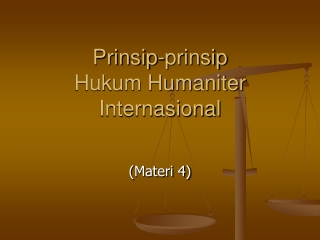 Prinsip-prinsip Hukum Humaniter Internasional