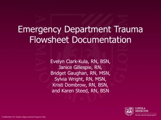 Emergency Department Trauma Flowsheet Documentation