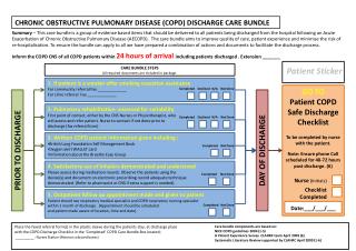 CHRONIC OBSTRUCTIVE PULMONARY DISEASE (COPD) DISCHARGE CARE BUNDLE