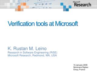 Verification tools at Microsoft