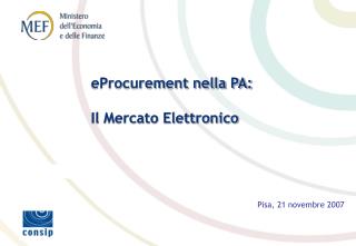 eProcurement nella PA: Il Mercato Elettronico