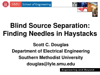 Blind Source Separation:  Finding Needles in Haystacks