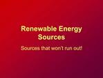 Renewable Energy Sources