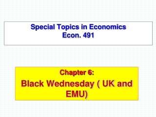 Special Topics in Economics  Econ. 491