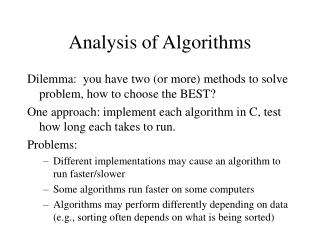 Analysis of Algorithms