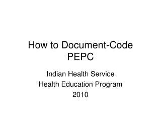 How to Document-Code PEPC