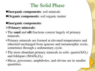 The Solid Phase