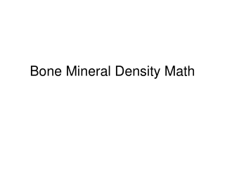 Bone Mineral Density Math
