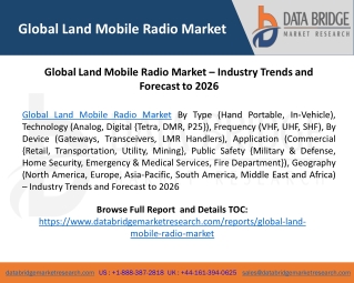 Global Land Mobile Radio Market – Industry Trends and Forecast to 2026