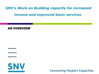 SNV’s Work on Building capacity for increased income and improved basic services
