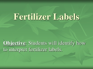 Fertilizer Labels