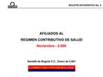 AFILIADOS AL REGIMEN CONTRIBUTIVO DE SALUD Noviembre - 2.000