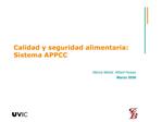 Calidad y seguridad alimentaria: Sistema APPCC
