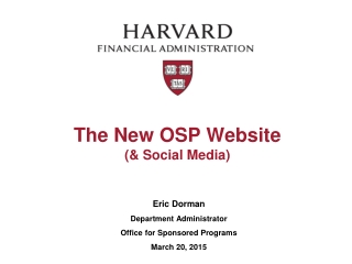 The New OSP Website (& Social Media)