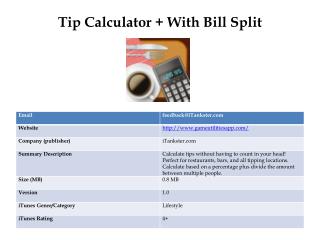 Tip Calculator + With Bill Split