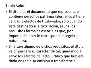 Titulo -Valor