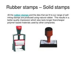 rubber stamps and date stamps