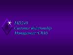 MD240 Customer Relationship Management CRM