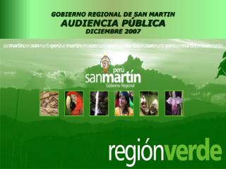 GOBIERNO REGIONAL DE SAN MARTIN AUDIENCIA PÚBLICA DICIEMBRE 2007