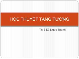 HỌC THUYẾT TẠNG TƯỢNG