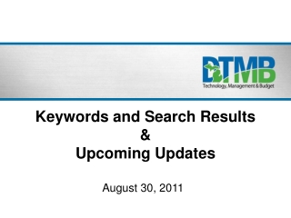 Keywords and Search Results & Upcoming Updates