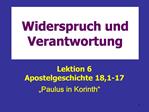 Widerspruch und Verantwortung