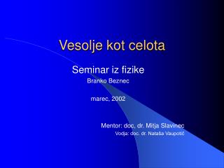 Vesolje kot celota