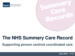 The NHS Summary Care Record