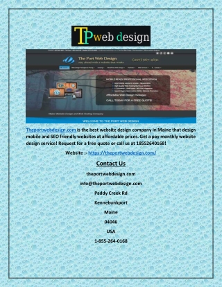 Maine web Design(theportwebdesign.com)