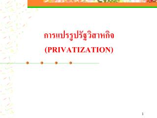 การแปรรูปรัฐวิสาหกิจ (PRIVATIZATION)