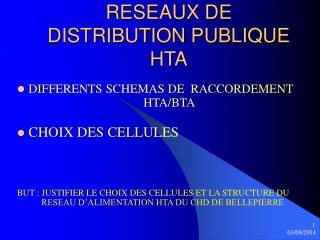 RESEAUX DE DISTRIBUTION PUBLIQUE HTA