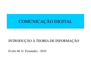 COMUNICAÇÃO DIGITAL