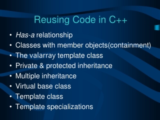 Reusing Code in C++