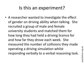 Is this an experiment?