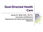 Goal-Directed Health Care