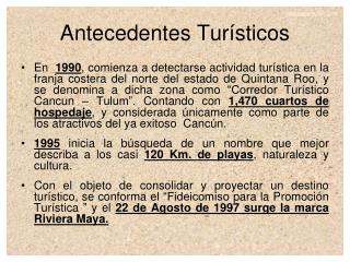 Antecedentes Turísticos