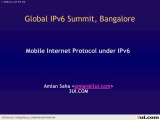 Mobile Internet Protocol under IPv6
