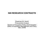 NIH RESEARCH CONTRACTS